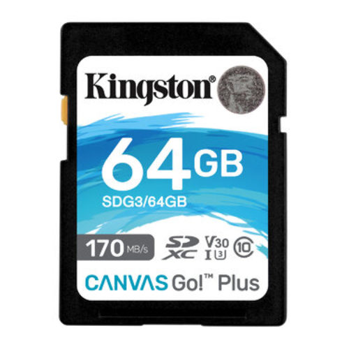 Memoria SDXC Kingston Canvas Go! Plus – 64GB – Clase 10 – UHS-I – SDG3/64GB