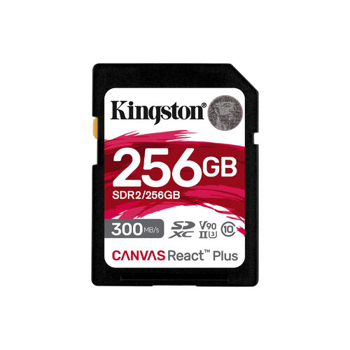 Memoria SD Kingston Canvas React Plus – 256GB – Clase 10 – UHS-II – SDR2/256GB