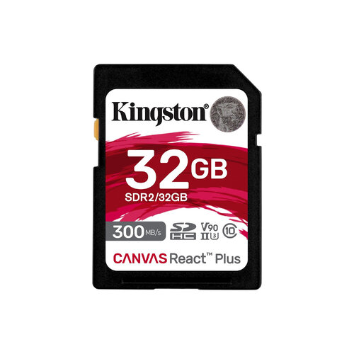 Memoria SDHC Kingston Canvas React Plus – 32GB – UHS-II – SDR2/32GB