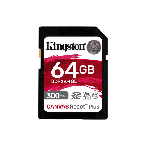Memoria SDHC Kingston Canvas React Plus – 64GB – UHS-II  – SDR2/64GB