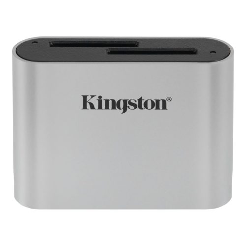 Lector de Tarjetas Kingston Workflow SD Reader – 2 Tarjetas SD – USB 3.2 – Negro con Plata – WFS-SD