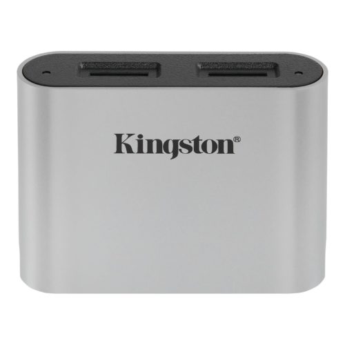 Lector de Tarjetas Kingston Workflow microSD Reader – 2 Tarjetas microSD – USB 3.2 – Negro con Plata – WFS-SDC