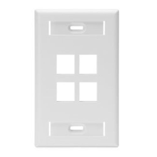 Placa de Pared LEVITON – 4 Salidas – Blanco – 42080-4WS