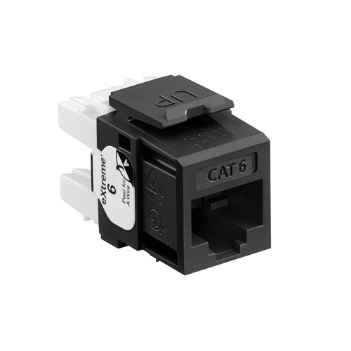 Jack LEVITON – Cat6+ – RJ-45 – Negro – 61110-RE6