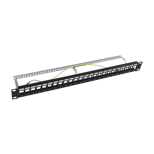 Panel de Parcheo modular LinkedPRO – Con Blindaje – 24 Puertos – LPPP23STPBK24P