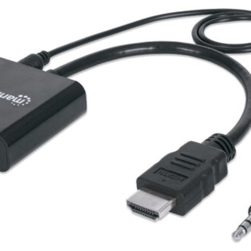 Convertidor Manhattan HDMI a VGA – Audio – Negro – 151559