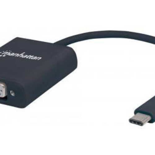 Adaptador Manhattan 151771 – USB-C a VGA – Macho a Hembra – Negro – 151771