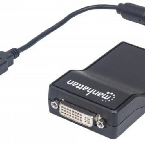 Convertidor Manhattan 152334 – DVI a USB 2.0 – Hembra a Macho – 26cm – 152334