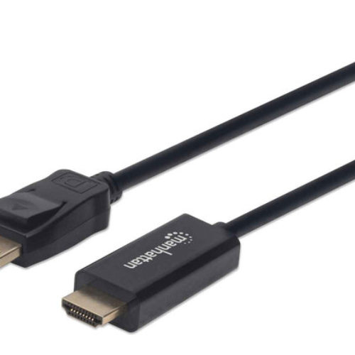 Cable Manhattan 152662 – DisplayPort a HDMI – 1 M – Resoluciones de video Full-HD – Negro – 152662