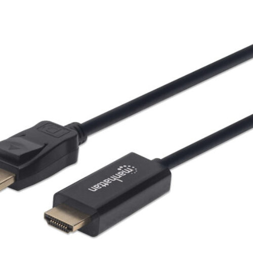 Cable Manhattan 153188 – DisplayPort a HDMI – 3 Mts – Resoluciones de video Full-HD – Negro – 153188