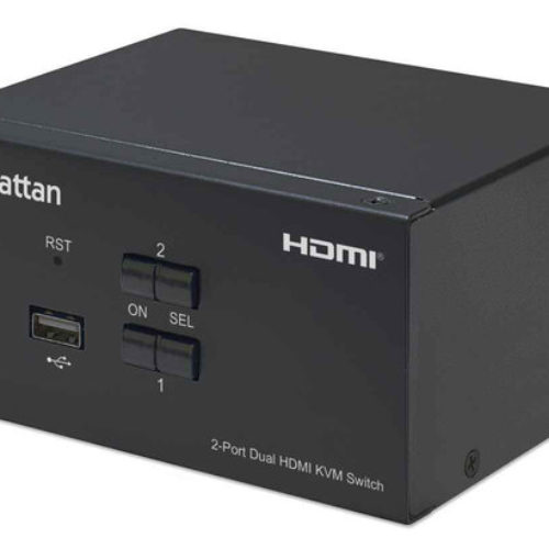 Switch KVM Manhattan 153522 – 2 Puertos HDMI – 4K – 30Hz – 153522