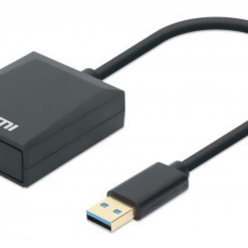 Adaptador de Video Manhattan 153690 – USB-A a HDMI – Macho a Hembra – Negro – 153690