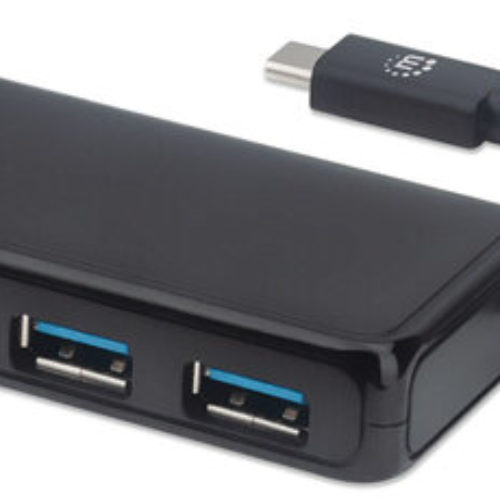 Hub USB Manhattan 164924 – 4 Puertos – USB 3.2 – Conector USB-C – 164924