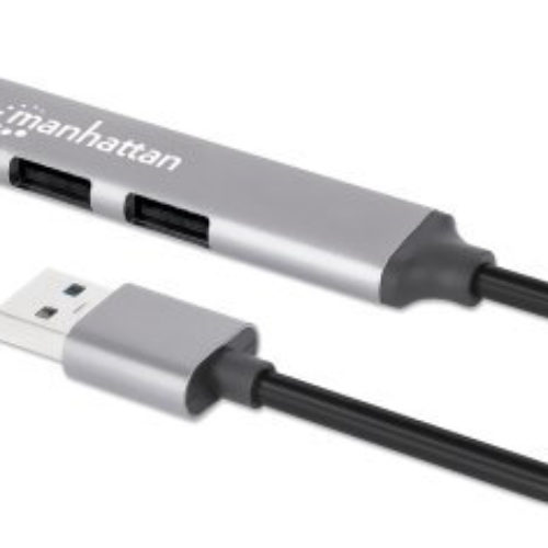 Hub USB Manhattan 168427 – USB-A a 4xUSB-A – Gris – 168427