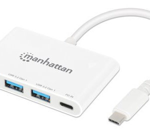 HUB USB Manhattan 168434 - 3x USB - USB-C - Blanco - 168434