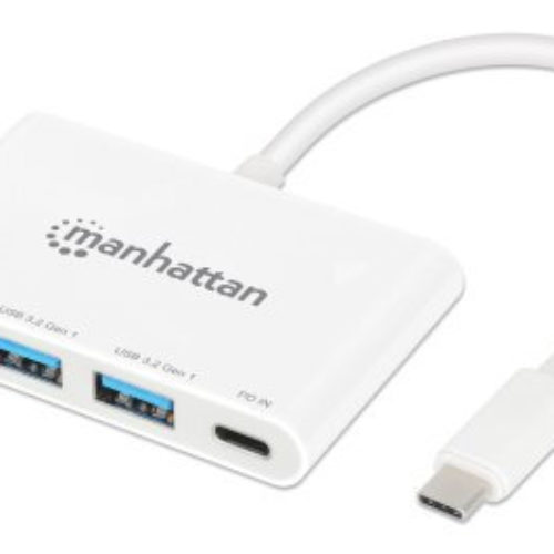 HUB USB Manhattan 168434 – 3x USB – USB-C – Blanco – 168434