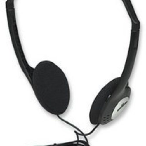 Audífonos Manhattan Estéreo – Alámbrico – 3.5mm – 2.2 M – Negro  – 177481