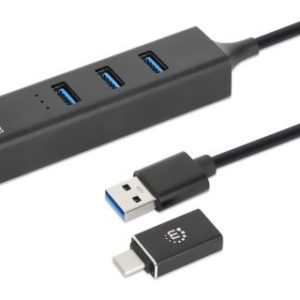 Hub USB Manhattan 180894 - USB-A/C a 3x USB-A / Ethernet - 180894