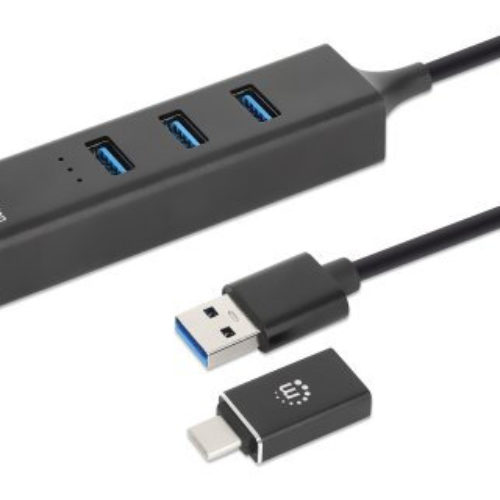 Hub USB Manhattan 180894 – USB-A/C a 3x USB-A / Ethernet – 180894