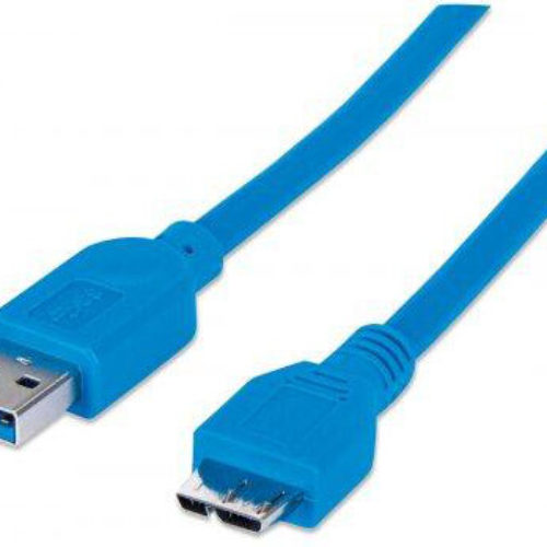 Cable Manhattan USB 3.0 A Macho / Micro B Macho – 2.0Mts – Azul – 325424