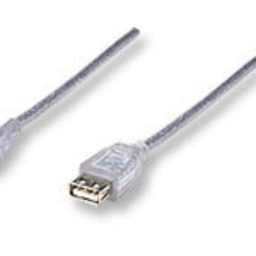 Cable de Extensión Manhattan 336314 – USB 2.0 – 1.8 Metros – Plateado – 336314