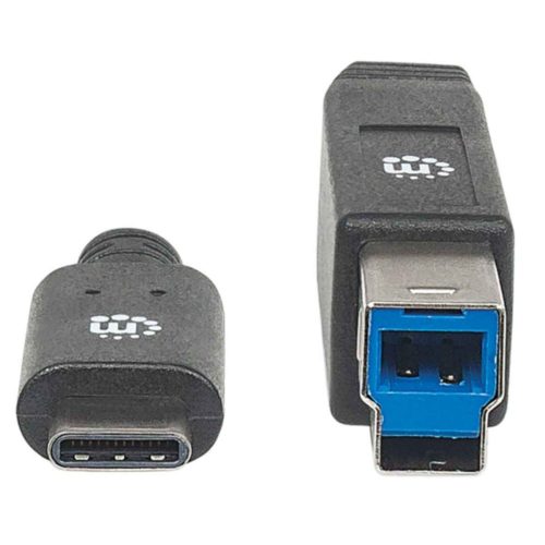 Cable Manhattan 3364998 – USB-C a USB-B – Super Velocidad – 3A – 2m – Negro – 3364998