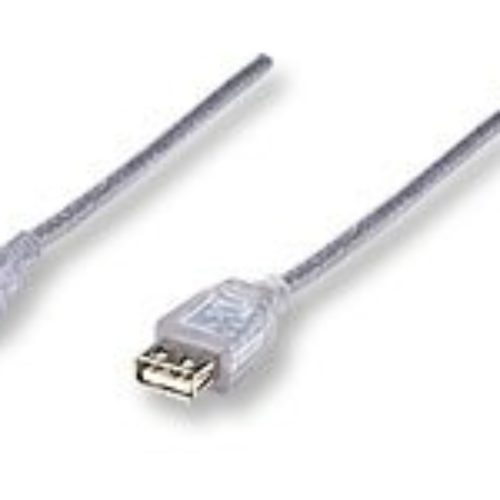 Cable de Extensión Manhattan 340496 – USB 2.0 – 3m – Plata – 340496