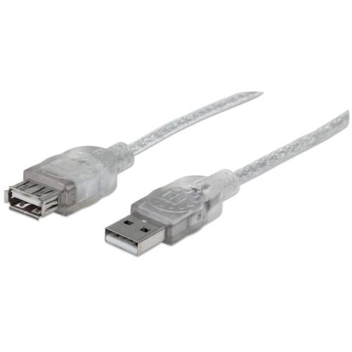 Cable de Extensión Manhattan USB 2.0 de Alta Velocidad – Macho a Hembra – 4.5 metros – Plateado – 340502