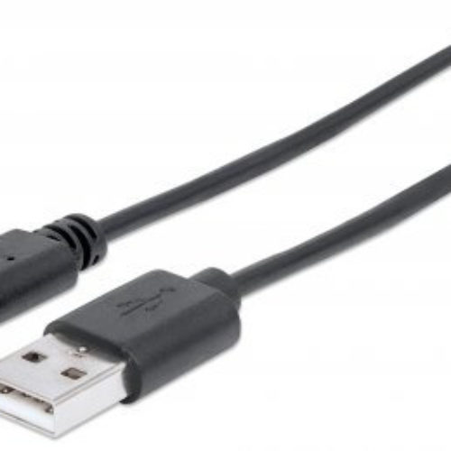 Cable Manhattan 353298 – 1m – USB A / USB C – Negro – 353298