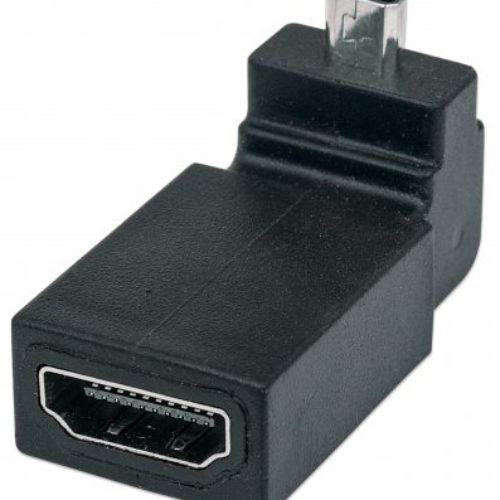 Adaptador de Video Manhattan 353441 – HDMI a Micro HDMI – Hembra a Macho – Ángulo de 90° – 353441