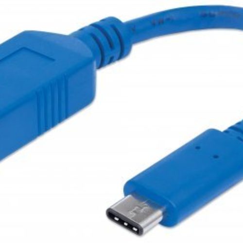 Cable USB Manhattan 353540 – USB C a USB A – Macho a Hembra – 15cm – Azul – 353540