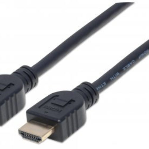 Cable HDMI Manhattan – 1m – Intramuro – 3D – 4K – Baño de Oro – 353922