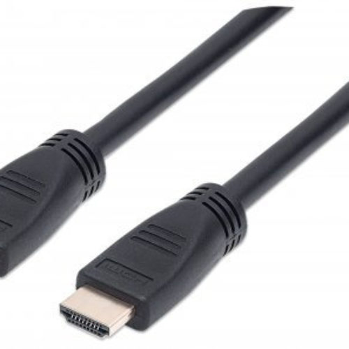 Cable HDMI Manhattan – 8 m – Intramuro – 3D – 4K – Baño de Oro – 353960