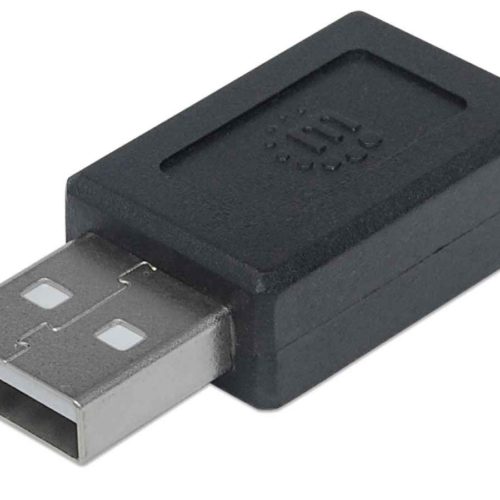 Adaptador Manhattan 354653 – USB C a USB A – Hembra a Macho – Negro – 354653