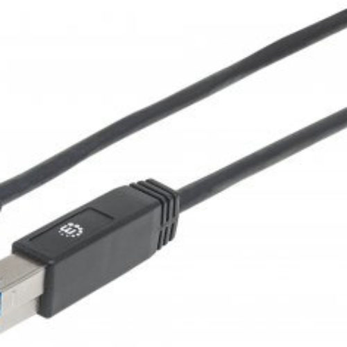 Cable USB Manhattan 354998 – USB C – USB B – Macho – 2 M – Negro – 354998