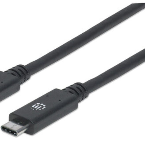 Cable USB Tipo-C Manhattan 355223 – USB-C Macho a USB-C Macho -1 M – Negro – 355223