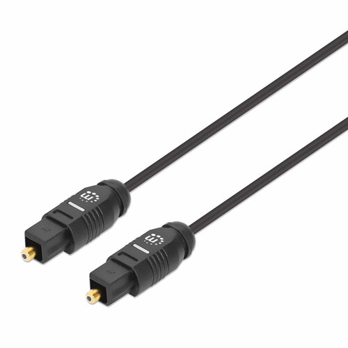 Cable de Audio Digital Óptico Manhattan 356060 – Toslink S/PDIF – 1m – Negro – 356060