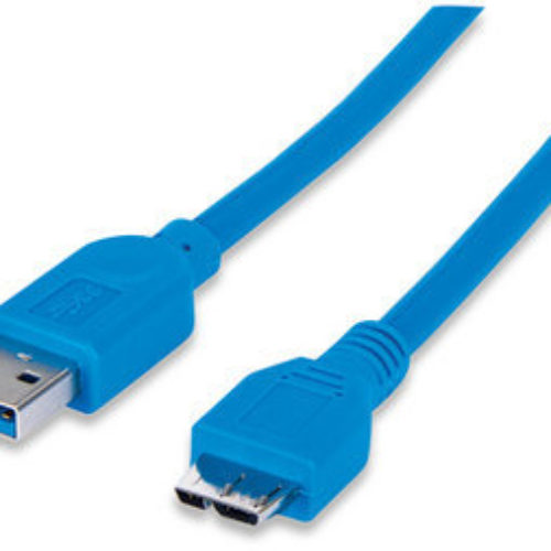 Cable USB A a Micro USB B Manhattan – USB 3.0 – 1m – Azul – 393898