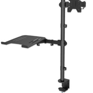 Soporte de Escritorio Manhattan 462136 - 13" a 32" - Soporta 8kg - Para un Monitor y una Laptop  - 462136