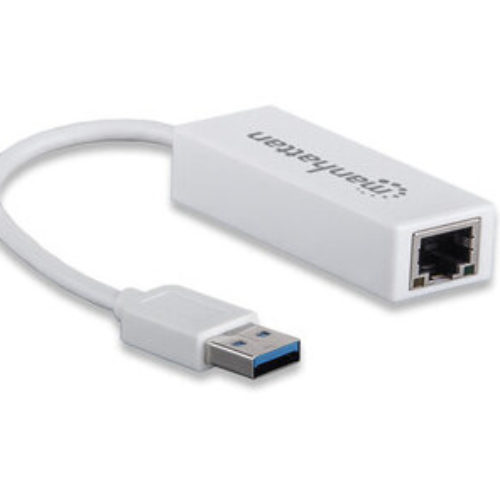 Adaptador de Red Manhattan – Fast Ethernet a USB 3.0 – Blanco – 506847
