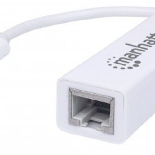 Adaptador de Red Manhattan – Ethernet a USB-C – Gigabit – Blanco – 507585