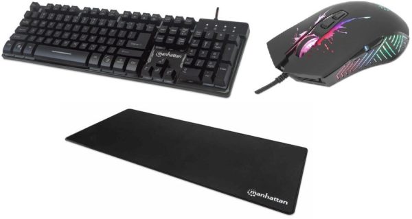 Kit Gamer Manhattan - Teclado Gamer 178457 - Mouse Gamer 190220 - Mouse Pad Gamer 425490 - B190220
