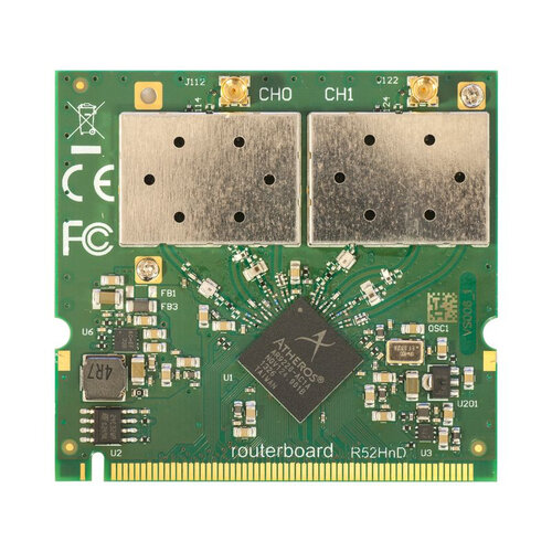 Tarjeta miniPCI MikroTik R52HnD – Inalámbrica – 2.4/5Ghz – 2x MMCX – R52HND