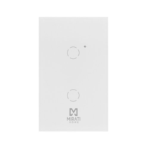 Apagador de Pared Inteligente MIRATI HOME M2SI2 – Wi-Fi – 2 Apagadores Touch – M2SI2