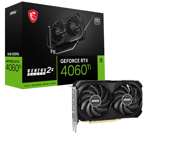 Tarjeta de Video MSI GeForce RTX 4060 Ti VENTUS 2X BLACK 8G OC - 8GB - 128-bit - PCI-E 4.0 - GDDR6 - HDMI - DisplayPort - RTX 4060 TI VENTUS 2X BLACK 8G O - Imagen 3