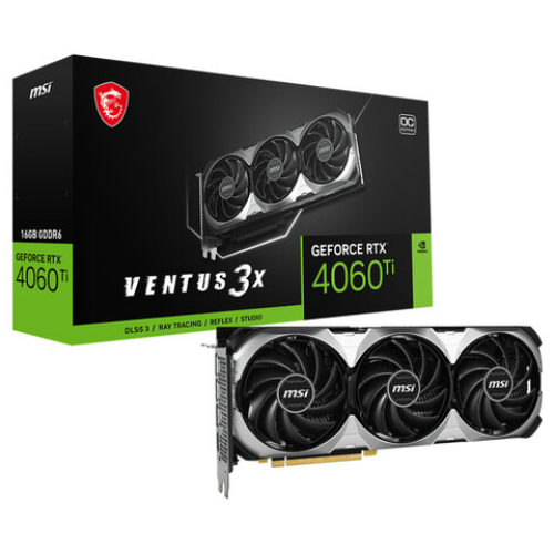 Tarjeta de Video MSI GeForce RTX 4060 Ti VENTUS 3X 16G OC – 16GB – 128-bit – PCI-E 4.0 – GDDR6 – HDMI – DisplayPort – RTX 4060 TI VENTUS 3X 16G OC