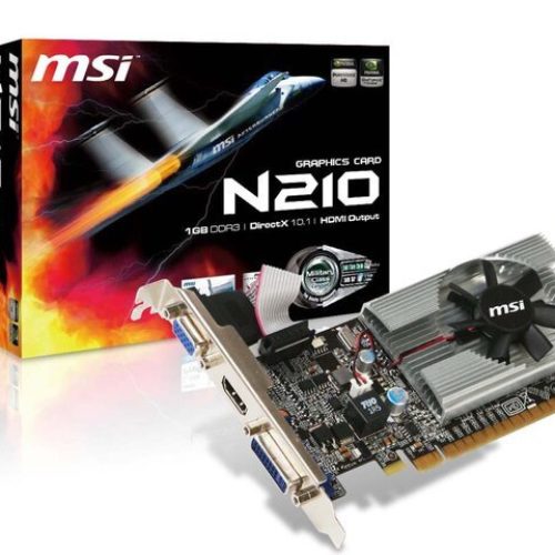 Tarjeta de Vídeo MSI Nvidia GeForce G 210 – 1GB – 64-Bit – PCI-E 2.0 – GDDR3 – HDMI – DVI-D – VGA – N210-MD1G/D3