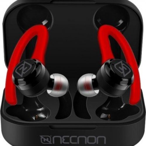 Auriculares Necnon NTWS-SPORT – Inalámbrico – Bluetooth – Negro con Rojo – NBABNS25AS