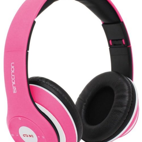 Audífonos Necnon NBH-01R – Alámbrica/Inalámbrica – 3.5 mm – Bluetooth – Negro con Rosa – NCAB0104RZ