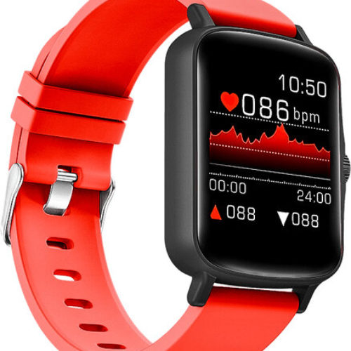 Smartwatch Necnon NSW-01 – 1.44″ – Bluetooth – Negro con Rojo – NBSW0125IB